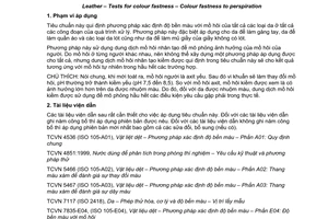 Tiêu chuẩn quốc gia TCVN 10053:2013 (ISO 11641:2012) về Da - Phép thử độ bền màu - Độ bền màu với mồ hôi