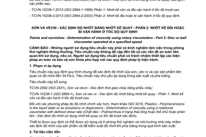 Tiêu chuẩn quốc gia TCVN 10238-2:2013 (ISO 2884-2:2003) về Sơn và vecni - Xác định độ nhớt bằng nhớt kế quay - Phần 2: Nhớt kế đĩa hoặc bi vận hành ở tốc độ quy định