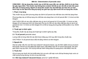 Tiêu chuẩn quốc gia TCVN 9967:2013 (ISO 3976:2006) về Chất béo sữa – Xác định trị số peroxit