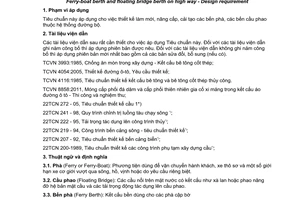 Tiêu chuẩn quốc gia TCVN 9859:2013 (ISO 2795:1991) về Bến phà, bến cầu phao đường bộ - Yêu cầu thiết kế