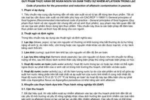 Tiêu chuẩn quốc gia TCVN 10128:2013 (CAC/RCP 55-2004) về Quy phạm thực hành để ngăn ngừa và giảm thiểu sự nhiễm aflatoxin trong lạc
