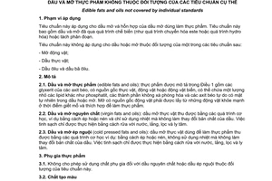 Tiêu chuẩn quốc gia TCVN 10127:2013 (CODEX STAN 19-1981, Amd. 2013) về Dầu và mỡ thực vật không thuộc đối tượng của các tiêu chuẩn cụ thể