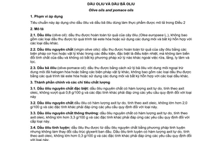 Tiêu chuẩn quốc gia TCVN 6312:2013 (CODEX STAN 33-1991, Amd. 2013) về Dầu ôliu và dầu bã ôliu