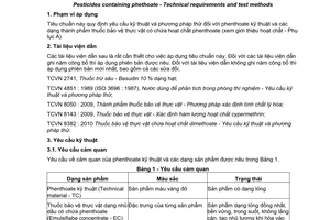 Tiêu chuẩn quốc gia TCVN 10163:2013 về Thuốc bảo vệ thực vật chứa hoạt chất phenthoate - Yêu cầu kỹ thuật và phương pháp thử