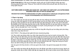 Tiêu chuẩn quốc gia TCVN 10142:2013 (ASTM D 5504-12) về Khí thiên nhiên và nhiên liệu dạng khí - xác định các hợp chất lưu huỳnh bằng phương pháp sắc ký khí và quang hóa