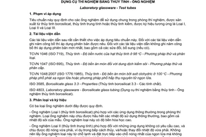 Tiêu chuẩn quốc gia TCVN 9560:2013 (ISO 4142 : 2002) về Dụng cụ thí nghiệm bằng thủy tinh - Ống nghiệm
