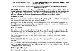 Tiêu chuẩn quốc gia TCVN 9970:2013 (ISO 12078:2006) về Chất béo sữa dạng khan – Xác định thành phần sterol bằng sắc ký khí lỏng (Phương pháp chuẩn)
