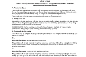 Tiêu chuẩn quốc gia TCVN 8526:2013 về Máy giặt gia dụng - Hiệu suất năng lượng và phương pháp xác định hiệu suất năng lượng