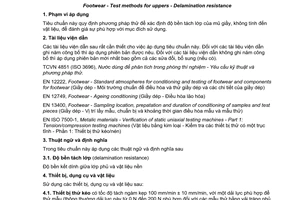 Tiêu chuẩn quốc gia TCVN9543:2013 (ISO 17698:2003) về Giầy dép - Phương pháp thử mũ giầy - Độ bền tách lớp