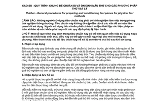 Tiêu chuẩn quốc gia TCVN 1592:2013 (ISO 23529:2010) về Cao su – Quy trình chung để chuẩn bị và ổn định mẫu thử cho các phương pháp thử vật lý