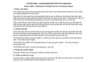 Tiêu chuẩn Việt Nam TCVN 6538:2013 (ISO 6668:2008) về cà phê nhân - Chuẩn bị mẫu để phân tích cảm quan