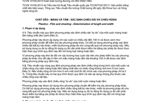 Tiêu chuẩn quốc gia TCVN 10100:2013 (ISO 4592:1992) về Chất dẻo - Màng và tấm - Xác định chiều dài và chiều rộng