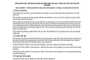 Tiêu chuẩn quốc gia TCVN 6872:2013 (ISO 11117 : 2008) về Chai chứa khí - Mũ bảo vệ van và vành bảo vệ van - Thiết kế, kết cấu và thử nghiệm