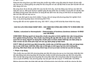 Tiêu chuẩn quốc gia TCVN 9810:2013 (ISO 48:2010) về Cao su lưu hóa hoặc nhiệt dẻo – Xác định độ cứng (Độ cứng từ 10 IRHD đến 100 IRHD)