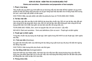 Tiêu chuẩn quốc gia TCVN 5669:2013 (ISO 1513:2010) về Sơn và vecni – Kiểm tra và chuẩn bị mẫu thử