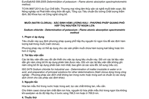 Tiêu chuẩn quốc gia TCVN 9697:2013 về Muối (Natri clorua) – Xác định hàm lượng kali – Phương pháp quang phổ hấp thụ nguyên tử ngọn lửa
