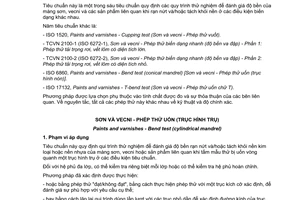 Tiêu chuẩn quốc gia TCVN 2099:2013 (ISO 1519:2011) về Sơn và vecni – Phép thử uốn (trục hình trụ)