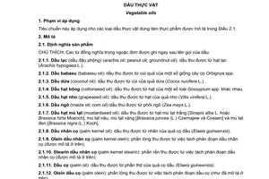 Tiêu chuẩn quốc gia TCVN 7597:2013 (CODEX STAN 210-1999, Amd. 2013) về Dầu thực vật