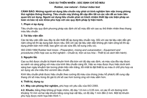 Tiêu chuẩn quốc gia TCVN 6093:2013 (ISO 4660:2011) về Cao su thiên nhiên – Xác định chỉ số màu
