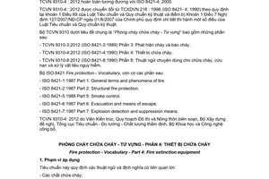 Tiêu chuẩn quốc gia TCVN 9310-4: 2012 (ISO 8421-4:1990) về Phòng cháy chữa cháy – Từ vựng – Thiết bị chữa cháy