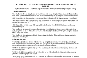 Tiêu chuẩn quốc gia TCVN 9155:2012 về Công trình thủy lợi - Yêu cầu kỹ thuật khoan máy trong công tác khảo sát địa chất
