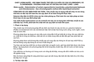 Tiêu chuẩn quốc gia TCVN 9241:2012 (ISO 6848:1996) về Chất lượng nước - Xác định thuốc trừ sâu Clo hữu cơ, Polyclobiphenyl và Clorobenzen - Phương pháp sắc ký khí sau khi chiết lỏng - lỏng