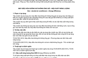 Tiêu chuẩn quốc gia TCVN 7830:2012 về Máy điều hòa không khí không ống gió - Hiệu suất năng lượng