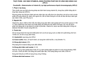 Tiêu chuẩn quốc gia TCVN 9514:2012 về Thực phẩm - Xác định vitamin B12 bằng phương pháp sắc ký lỏng hiệu năng cao (HPLC)