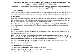Tiêu chuẩn quốc gia TCVN 9520:2012 về Thực phẩm - Xác định crom, selen và molypden bằng phương pháp phổ khối lượng plasma cảm ứng cao tần (ICP-MS)