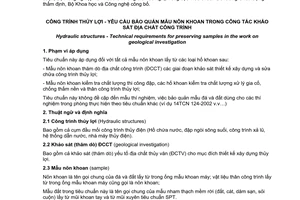 Tiêu chuẩn quốc gia TCVN 9140:2012 về Công trình thủy lợi - Yêu cầu bảo quản mẫu nõn khoan trong công tác khảo sát địa chất công trình