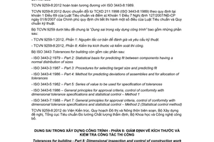 Tiêu chuẩn quốc gia TCVN 9259-8:2012 (ISO 3443-8:1989) về Dung sai trong xây dựng công trình – Phần 8: Giám định về kích thước và kiểm tra công tác thi công