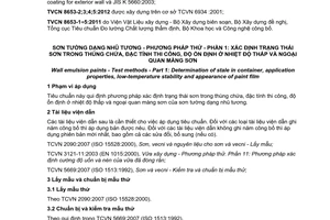 Tiêu chuẩn quốc gia TCVN 8653-1:2012 về Sơn tường dạng nhũ tương - Phương pháp thử - Phần 1: Xác định trạng thái sơn trong thùng chứa, đặc tính thi công, độ ổn định ở nhiệt độ thấp và ngoại quan màng sơn
