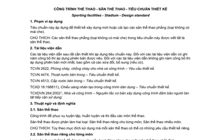 Tiêu chuẩn quốc gia TCVN 4205:2012 về Công trình thể thao - Sân thể thao - Tiêu chuẩn thiết kế