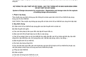 Tiêu chuẩn quốc gia TCVN 3990:2012 về Hệ thống tài liệu thiết kế xây dựng - Quy tắc thống kê và bảo quản bản chính hồ sơ thiết kế xây dựng