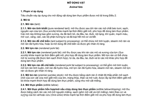 Tiêu chuẩn quốc gia TCVN 6044:2013 (CODEX STAN 211-1999, AMD. 2013) về Mỡ động vật