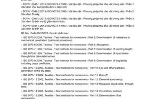 Tiêu chuẩn quốc gia TCVN 10041-1:2013 (ISO 9073-1:1989) về Vật liệu dệt – Phương pháp thử cho vải không dệt – Phần 1: Xác định khối lượng trên đơn vị diện tích