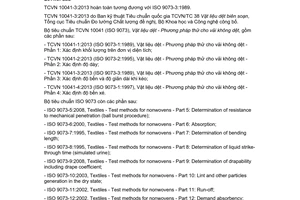 Tiêu chuẩn quốc gia TCVN 10041-3:2013 (ISO 9073-3:1989) về Vật liệu dệt - Phương pháp thử cho vải không dệt - Phần 3: Xác định độ bền và độ giãn dài khi kéo