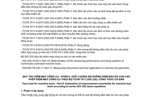 Tiêu chuẩn quốc gia TCVN 7011-9:2013 (ISO/TR 230-9:2005) về Quy tắc kiểm máy công cụ - Phần 9: Ước lượng độ không đảm bảo đo cho các phép kiểm máy công cụ theo bộ TCVN 7011 (ISO 230), công thức cơ bản
