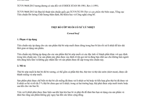 Tiêu chuẩn quốc gia TCVN 9668:2013 về Thịt bò ướp muối có xử lý nhiệt