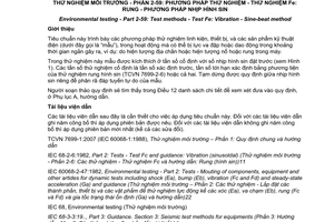 Tiêu chuẩn quốc gia TCVN 7699-2-59:2013 (IEC 60068-2-59:1990) về Thử nghiệm môi trường – Phần 2- 59: Phương pháp thử nghiệm – Thử nghiệm Fe: Rung - Phương pháp nhịp hình sin