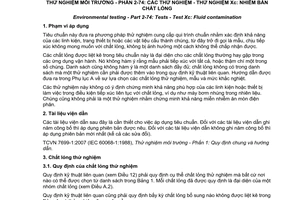 Tiêu chuẩn quốc gia TCVN 7699-2-74:2013 (IEC 60068-2-74:1999) về Thử nghiệm môi trường – Phần 2-74: Các thử nghiệm – Thử nghiệm Xc: Nhiễm bẩn chất lỏng