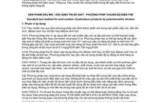Tiêu chuẩn quốc gia TCVN 6325:2013 (ASTM D 664-11a) về Sản phẩm dầu mỏ - Xác định trị số axit – Phương pháp chuẩn độ điện thế