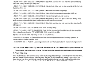 Tiêu chuẩn quốc gia TCVN 7011-4:2013 (ISO 230-4:2005) về Quy tắc kiểm máy công cụ - Phần 4: Kiểm độ tròn cho máy công cụ điều khiển số