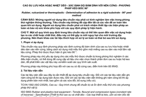 Tiêu chuẩn quốc gia TCVN 4867:2013 (ISO 813:2010) về Cao su lưu hóa hoặc nhiệt dẻo – Xác định độ bám dính với nền cứng – Phương pháo kéo bóc 90
