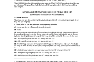 Tiêu chuẩn quốc gia TCVN 9995:2013 (CAC/GL 51-2003; Amd 2013) về Hướng dẫn về môi trường đóng gói đối với quả đóng hộp