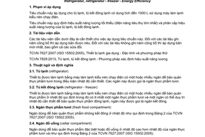 Tiêu chuẩn quốc gia TCVN 7828:2013 về Tủ lạnh, tủ kết đông lạnh – Hiệu suất năng lượng