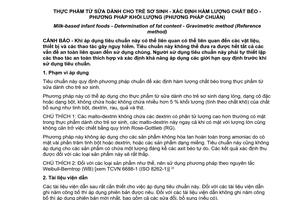 Tiêu chuẩn quốc gia TCVN 6687:2013 (ISO 8381:2008) về Thực phẩm từ sữa dành cho trẻ sơ sinh - Xác định hàm lượng chất béo - Phương pháp khối lượng (Phương pháp chuẩn)