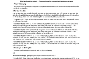 Tiêu chuẩn quốc gia TCVN 7138:2013 (ISO 13720:2010) về Thịt và sản phẩm thịt - Định lượng Pseudomonas spp. giả định