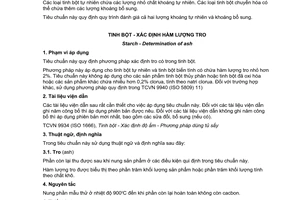 Tiêu chuẩn quốc gia TCVN 9939:2013 (ISO 3593:1981) về Tinh bột – Xác định hàm lượng tro