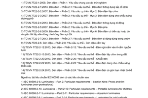 Tiêu chuẩn Việt Nam TCVN 7722-2-24:2013 (ISO 60598-2-24 : 1997) về Đèn điện - Phần 2-24: Yêu cầu cụ thể - Đèn điện có giới hạn nhiệt độ bề mặt